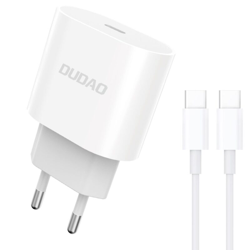 dudao a8seu 1m adapter 20watt 1xusb c 1m usb c to usb c cable included scaled 1