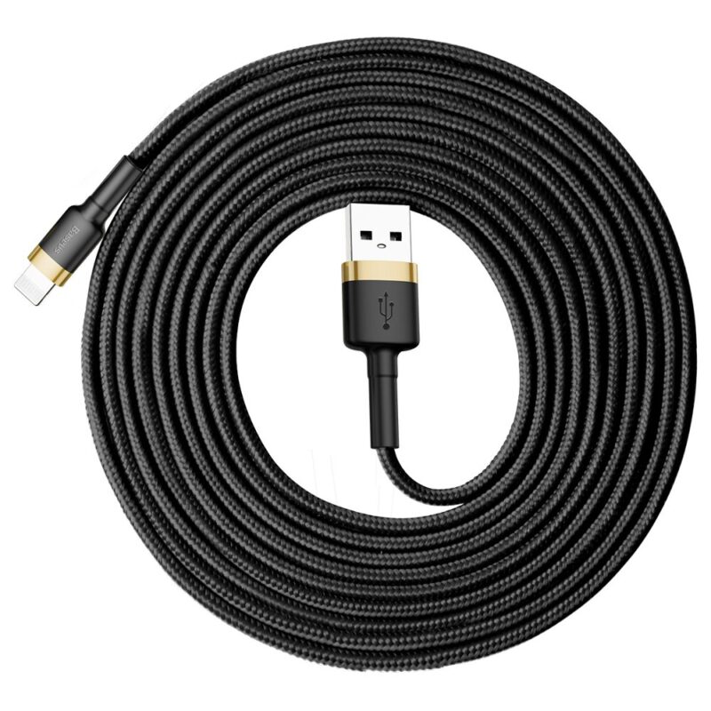 pol po Baseus Cafule USB A Lightning 2A QC 3 0 Kabel 3 m Schwarz und Gold 51806 9