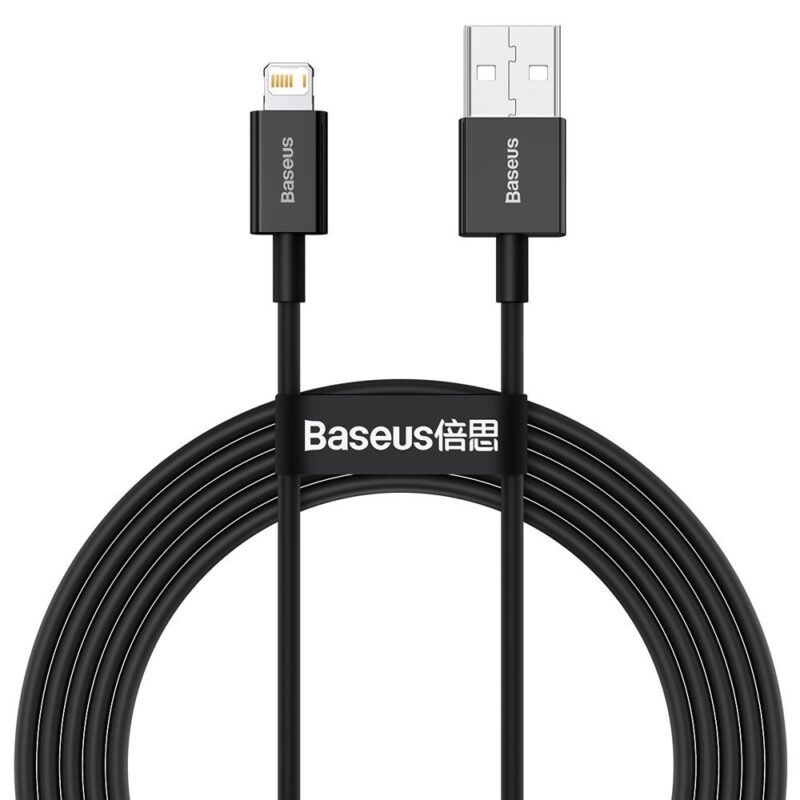 pol po Baseus Superior USB Lightning Kabel 2 4 A 2 m schwarz CALYS C01 69785 1