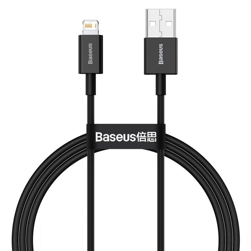 pol po Baseus Superior USB Lightning Schnellladedatenkabel 2 4 A 1 m schwarz CALYS A01 69783 1