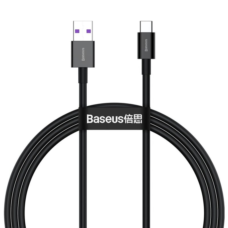 pol po Baseus Superior USB USB Typ C Datenschnellladekabel 66 W 11 V 6 A Huawei SuperCharge SCP 1 m schwarz CATYS 01 69781 1