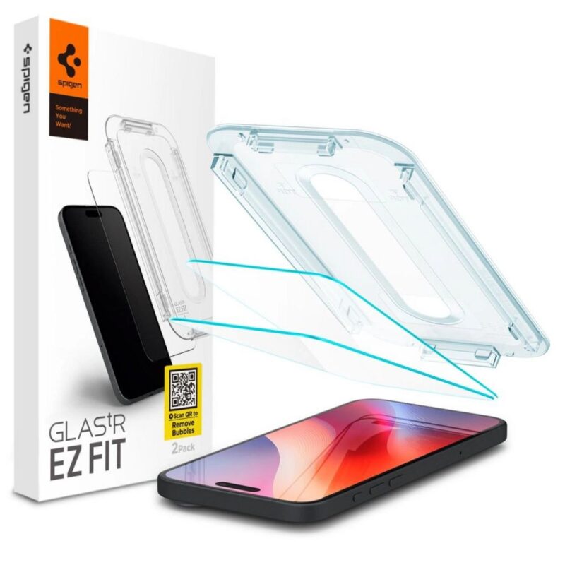 spigen iphone 16 pro max glastr ez fit skjermbeskytter i herdet glass