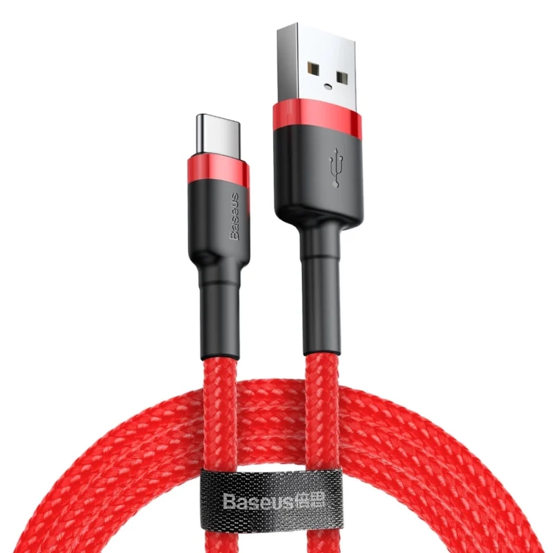 baseus cafule kabel slitesterk nylonkabel usb usb c qc30 2a 2m rod