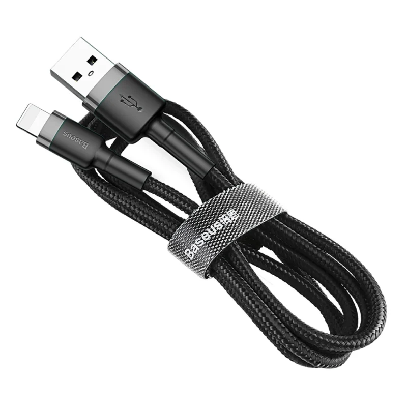 baseus cafule usb a lightning 24a qc 30 kabel 0 5 m svart gra