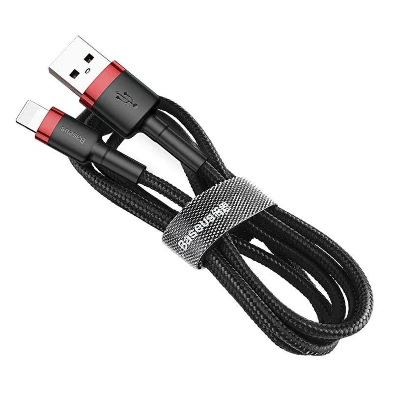 baseus cafule usb a lightning 24a qc 30 kabel 0 5 m svart og rod