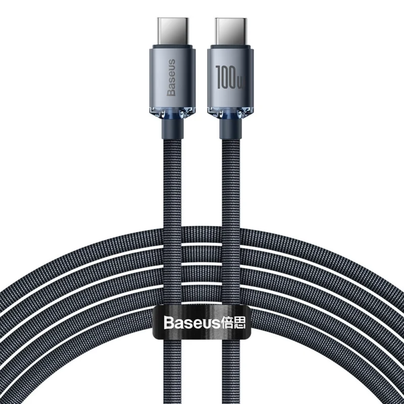 baseus cajy000701 usb c usb c pd kabel 100w 5a 480mb s 2m svart