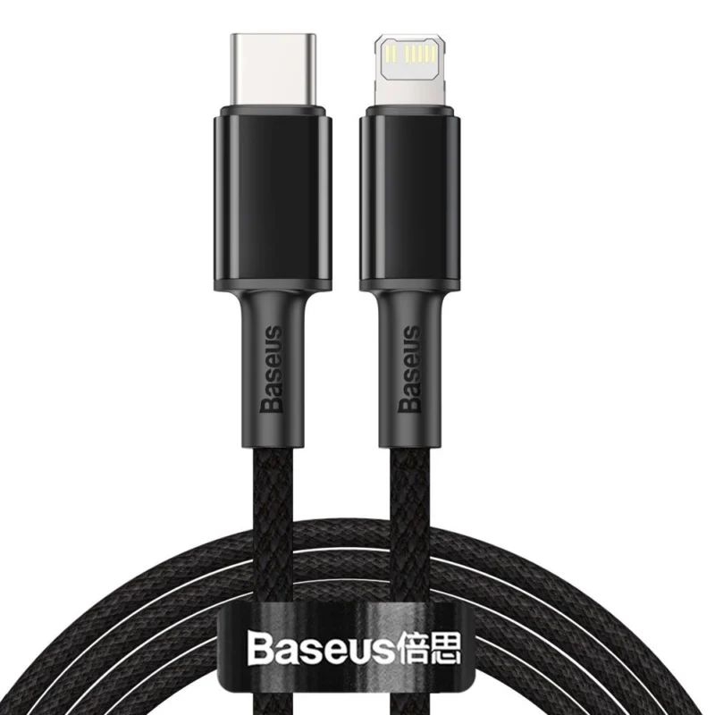 baseus catlgd a01 lightning usb c pd 20w 480mb s 2m kabel svart