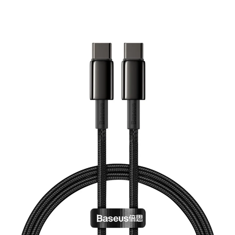 baseus catwj 01 usb c usb c pd qc kabel 100w 5a 1m svart