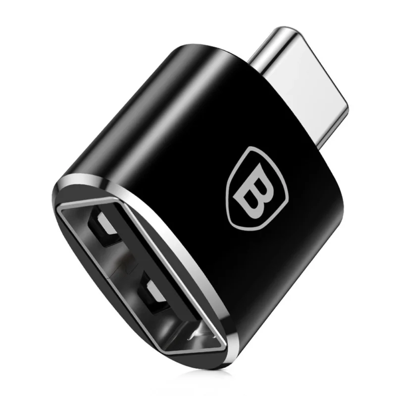 baseus mini usb a til usb c otg adapter svart