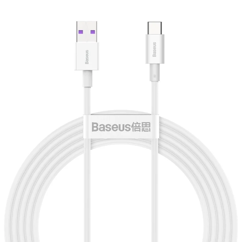 baseus superior kabel usb usb typec 66 w 6a 2 m hvit catys a02