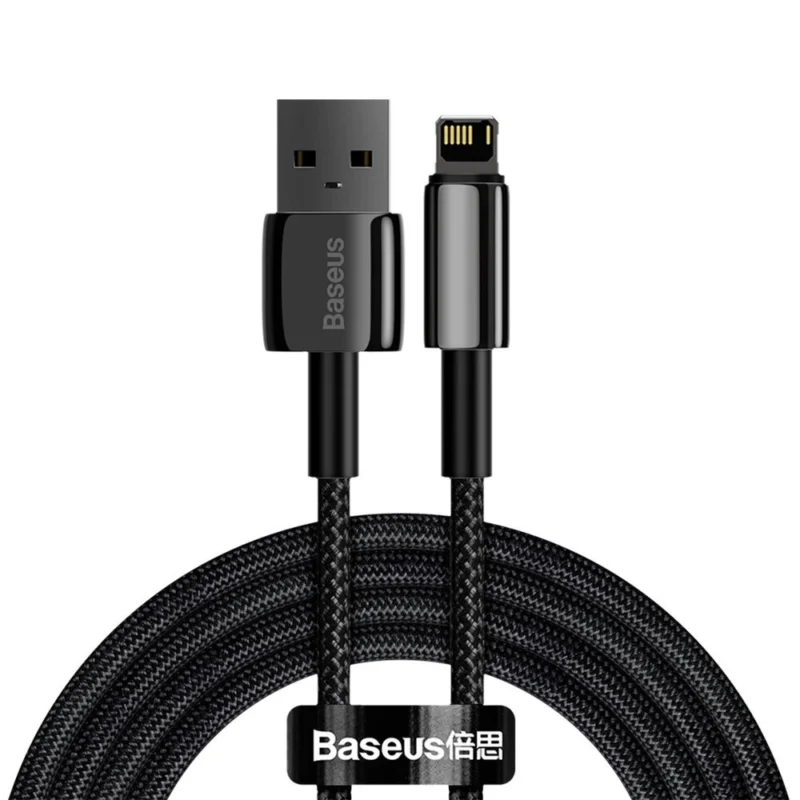 baseus tungsten usb lightning kabel 24 a 2 m svart calwj a01 10