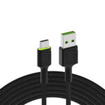 Green Cell Cable Ray USB-A - USB-C grønn LED. 2m. QC 3.0 hurtiglading