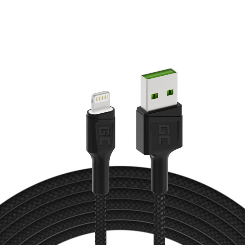 cable green cell ray usb cable usb c 120cm with green led backlight and support fast charging ultra charge qc 30 5 scaled