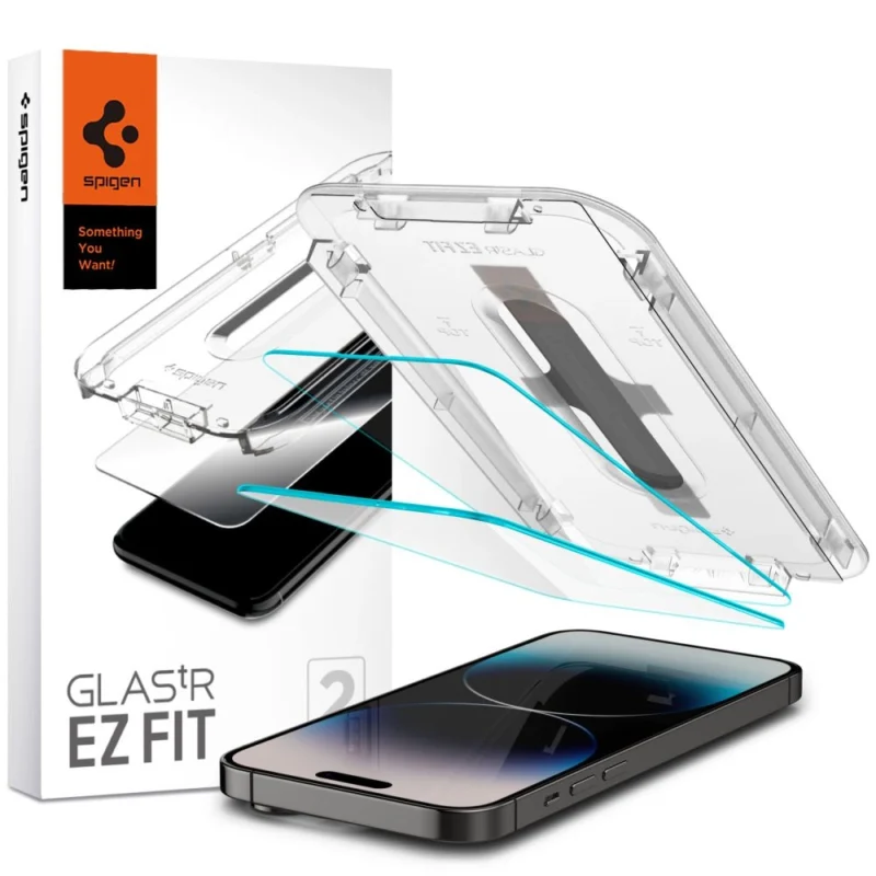 spigen glastr ez fit herdet glass for iphone 14 pro 2 stk