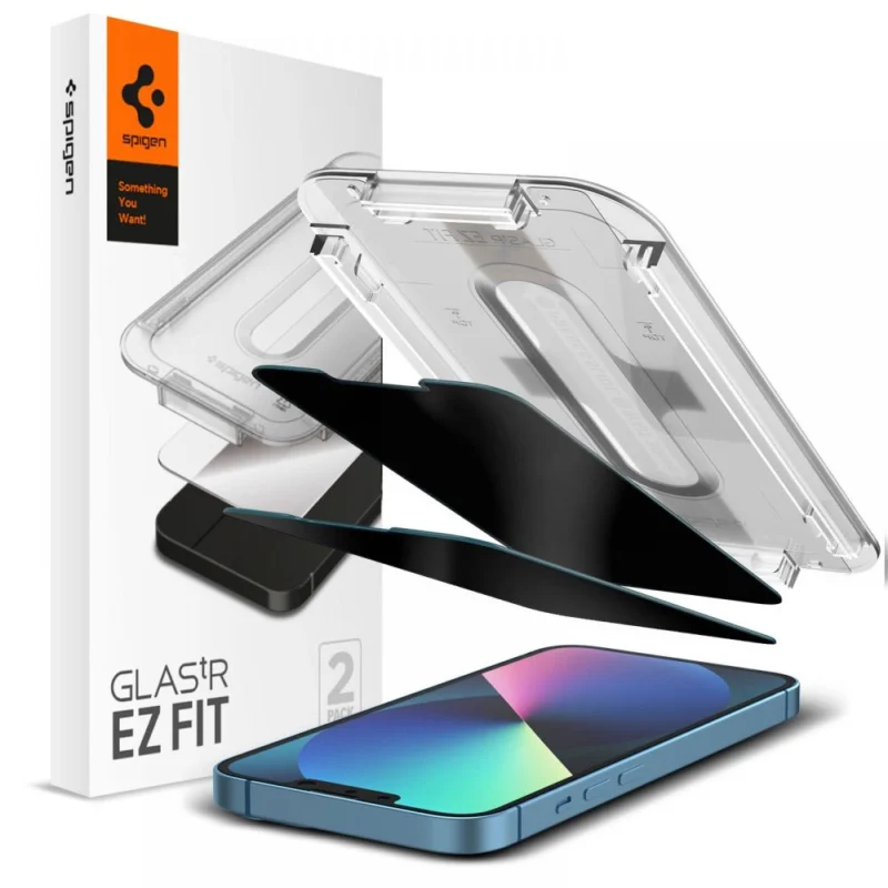 spigen glastr ez fit privacy herdet glass for iphone 13 13 pro 14 2 stk