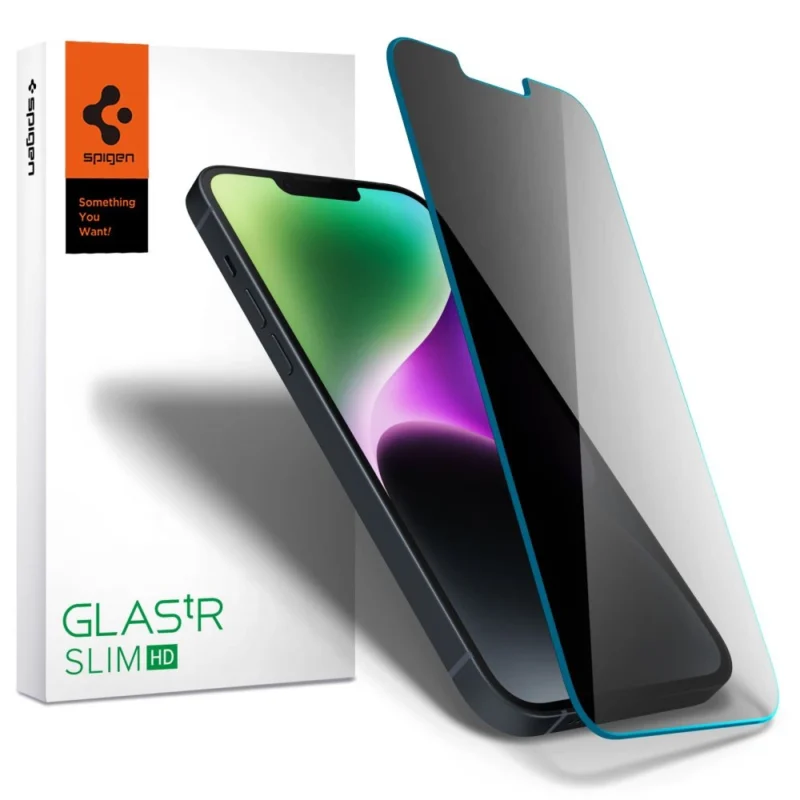 spigen glastr slim privacy herdet glass for iphone 13 13 pro 14