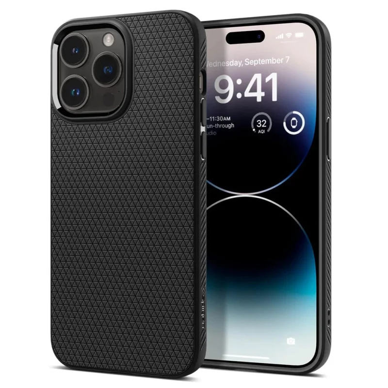 spigen liquid air deksel for iphone 14 pro max matt svart