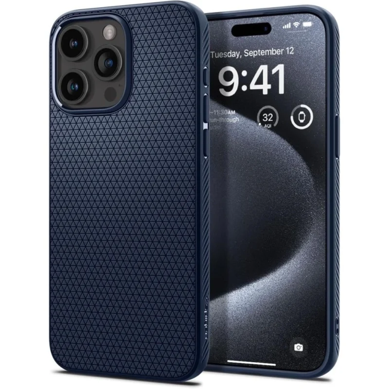 spigen liquid air deksel for iphone 15 pro bla