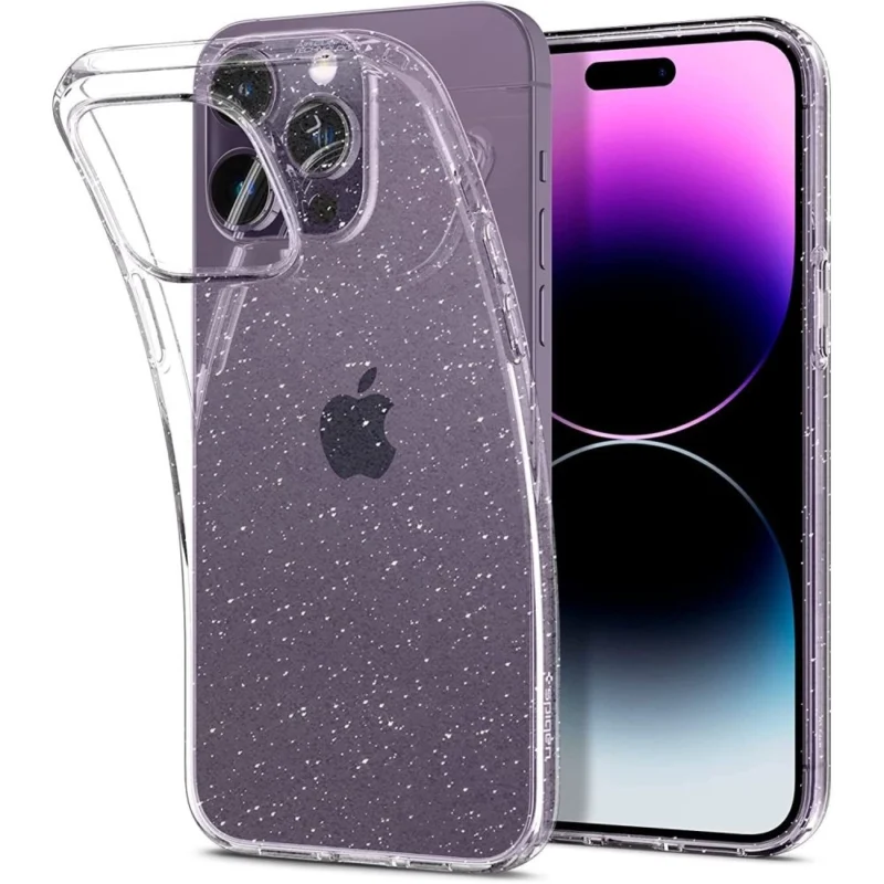 spigen liquid crystal iphone 14 pro max deksel klar glitter