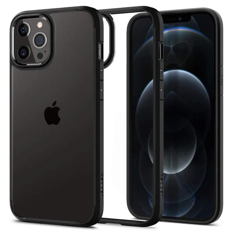 spigen ultra hybrid deksel for iphone 12 iphone 12 pro matt svart