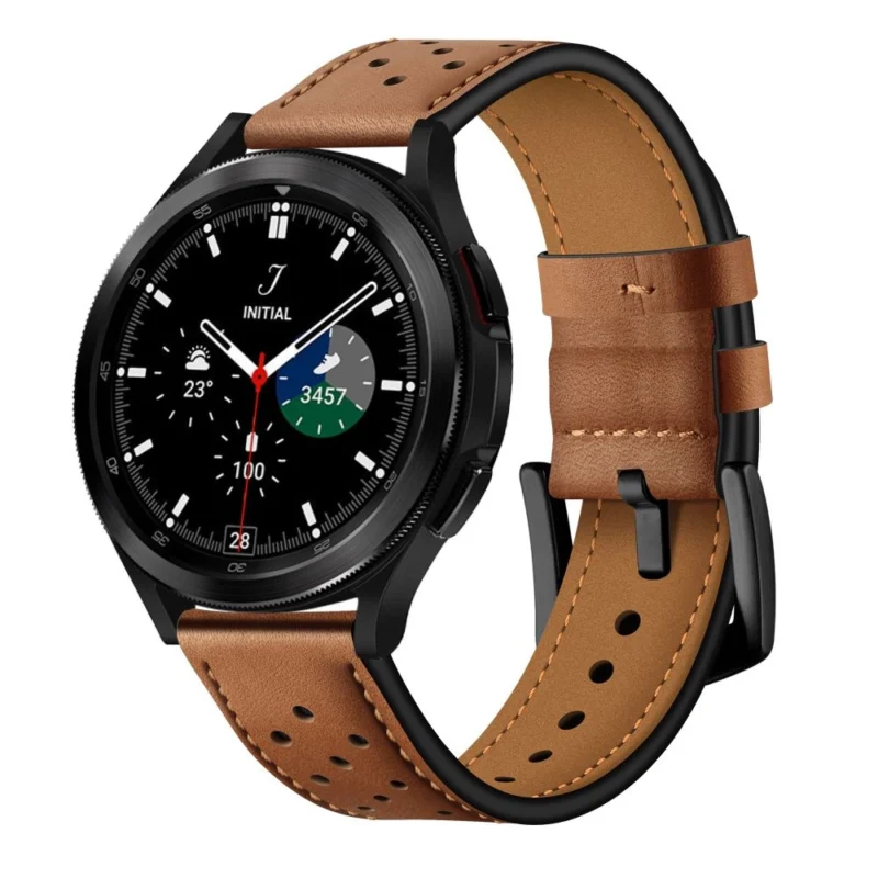 tech protect laerrem for samsung galaxy watch 4 5 5 pro 6 7 fe brun