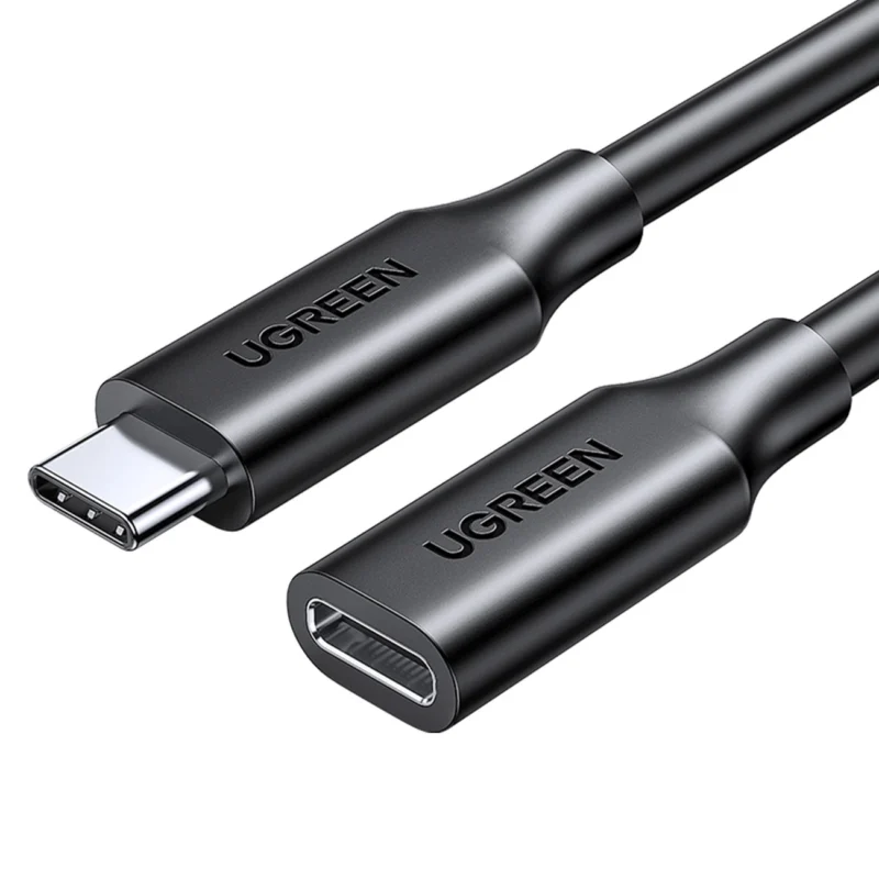 ugreen 10387 usb c usb c pd qc kabel 4k 60hz 100w 5a 10gb s 1m svart