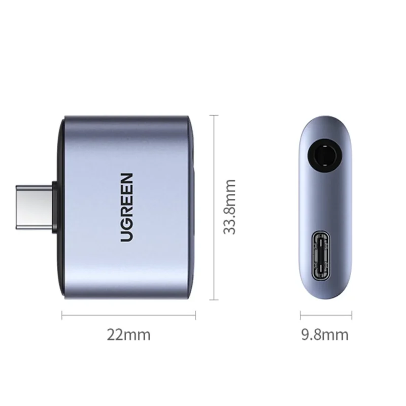 ugreen cm231 usb c mini jack 3 5 mm lydadapter gra scaled 1