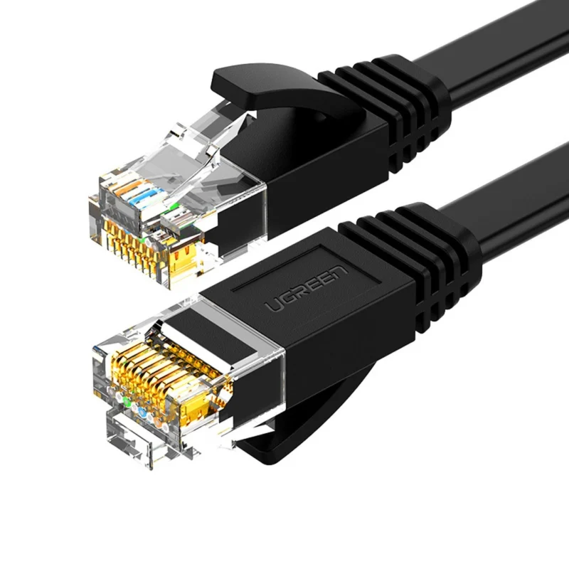 ugreen nw102 50178 flat lan ethernet kabel cat 6 10m svart