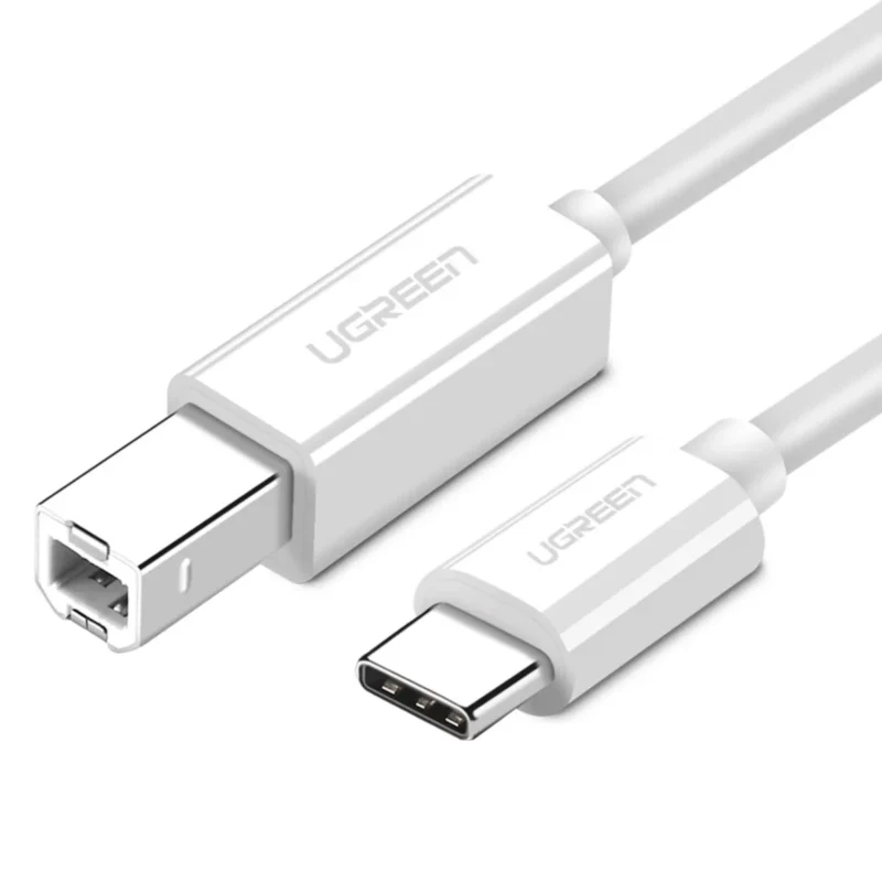 ugreen skriverkabel usb c usb b 480mb s 1m hvit us241 scaled 1