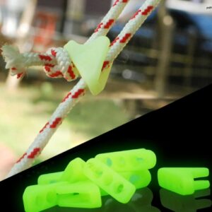 10 PCS Utendørs Luminøs Tau Spenne Fluorescerende Telt Triangel Spenne Varselminne Utilsiktet Fare Telt Vind Tau Justerer