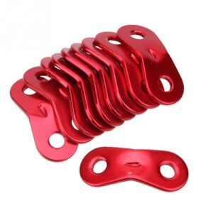 10 STK Utendørs Camping Aluminiumlegering Snorholdere Seilfester Snorholdere (Rød)