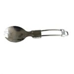 2 STK Utendørs Camping Tur Stål Metall Gaffel Skje Servise Grilling Piknik Sammenleggbar Spork