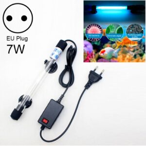 220V 7W UV Ultrafiolett Alge Desinfeksjonslampe for Akvarium, EU-plugg