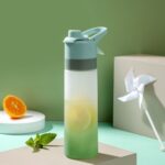 501-600ml Gradientfarget Tåkespray Vannglass Utendørs Sportsflaske (Grønn)