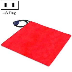50x50cm Rød 12V Lavspennings Multifunksjonell Varm Dyrevarmepute Elektrisk Dyrematter (US Plugg)