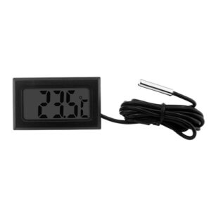 Akvarium Digitalt Termometer Vanntett Probe Elektronisk Måletermometer, Ledning Lengde: 2m (Svart)