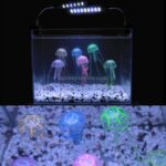 Akvariumartikler Dekorasjon Silikon Simulert Fluorescerende Sugersjampinjong, Størrelse: 5*17cm (Blå)