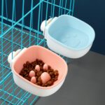 Anti-kvelningsfôringsvannskål for hund og katt, hengende, kreativ plastkjæledyrskål, Stil: Fotavtrykk (Blå)