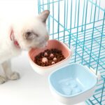 Anti-kvelningsfôringsvannskål for hund og katt, hengende, kreativ plastkjæledyrskål, Stil: Fotavtrykk (Blå)