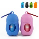 Avfallshåndteringssett for hund med plastboks for hundeposer (svart)