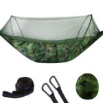 Bærbar utendørs camping fullautomatisk nylon fallskjermhammock med myggnett, størrelse: 250 x 120 cm (kamuflasje)