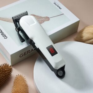 Barberhårklipper til kjæledyr Elektrisk pusher Grooming-maskin (Keramisk hvit)