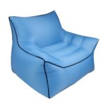 BB1806 Utendørs Bærbar Oppblåsbar Seng Sammenleggbart Strand Luftsofa, Lengde: Liten: 60x70x60cm (Himmelblå)