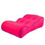 BB1832 Utendørs Bærbar Oppblåsbar Seng Sammenleggbar Strand Luftsofa, Størrelse: Liten: 120x60x25cm (Rosa Rød)