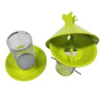 BF008 Hage Utendørs Metall Trådnett Hengende Transparent Plast Tube Automatisk Fuglemater