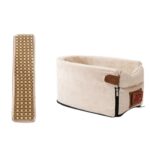 Bilen Sentralkontrollsete Kjæledyr Bærbar Seng Pad, Farge: Oval Beige + Sommermatte (42x20x22cm)