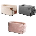 Bilsentral Kontrollsete Pet Bærbar Seng Pad, Farge: Oval + Beige (42x20x22cm)