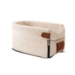 Bilsentral Kontrollsete Pet Bærbar Seng Pad, Farge: Oval + Beige (42x20x22cm)