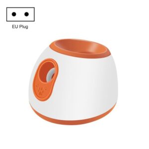 CWFQQ-1 Tennisballkaster for hunder Interaktive leker, Adapter: EU-plugg (Oransje Hvit)