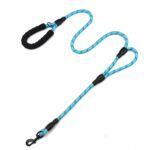 Dobbel Håndtak Hundeline Nylon Reflekterende Tau for Kontroll Sikkerhet Trening, Størrelse: 150 x 1,2 cm (Blå)